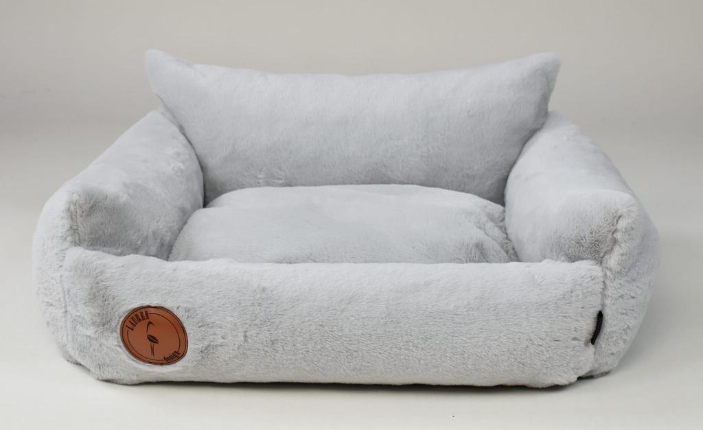 Fluffy Grey Bed - 80cm x 70cm