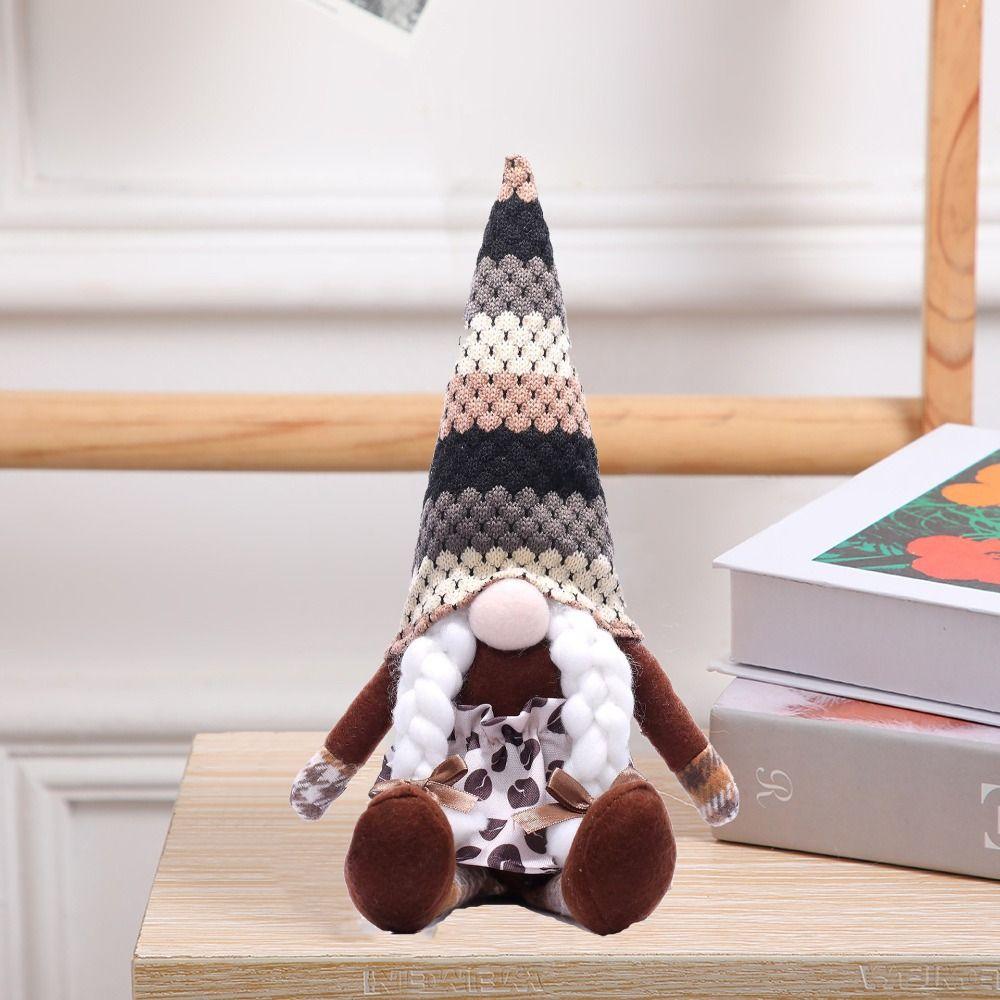 Cute Faceless Doll Creative Miniature Figurine Sculpture Coffee Rudolf Doll  Festival