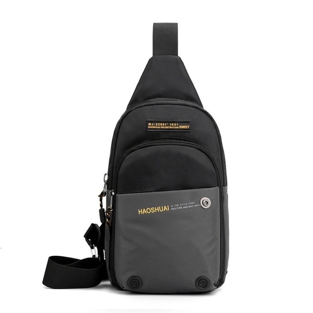 Large Capacity Sports Chest Bag Waterproof Nylon Shoulder Bag Fashion Men's Crossbody Bag  Unisex