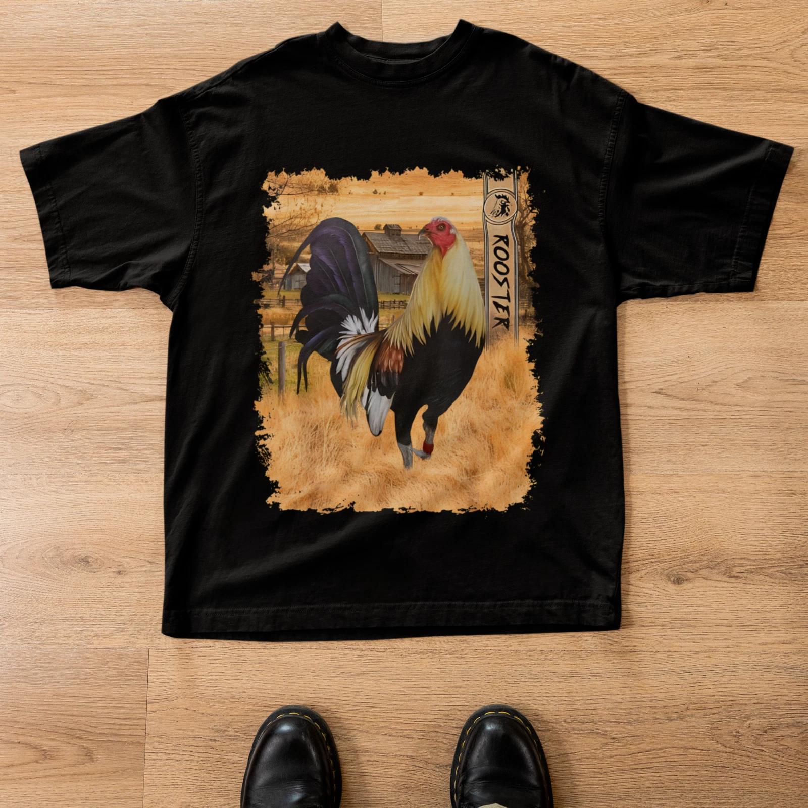 Rooster Farmhouse Chicken Graphic T Shirt Country Farm Animal Tee XXL