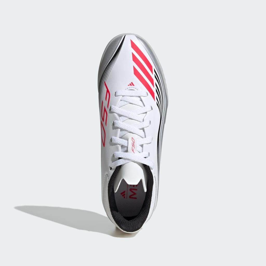 adidas F50 Messi League TF Kids JP7456 Kids' Performance Sports Shoes Cloud White / Lucid Red / Silver Metallic