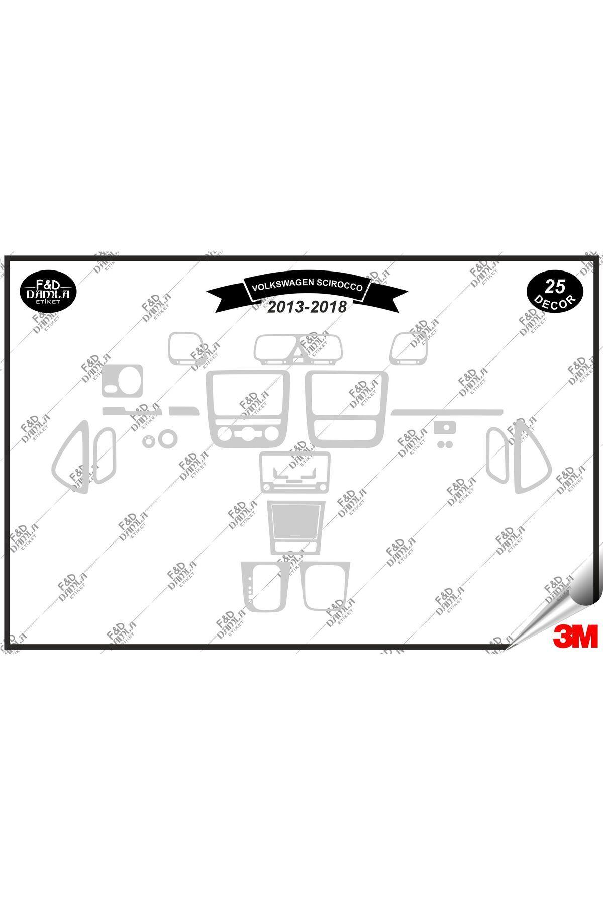 

Volkswagen Scirocco 2013-2018 Torpido Konsol Trim Göğüs Maun Kaplama Set 25 Parça Gümüş Gri