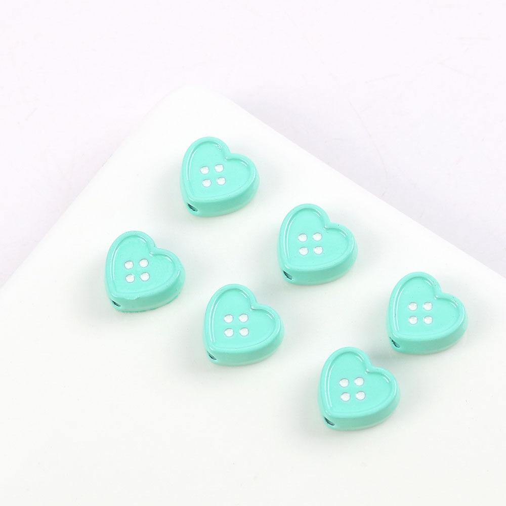 Cute Sweet Metal Love Button-Shaped Jewelry Accessories Wind Hair Accessories Mobile Phone Case Diy Necklace Material