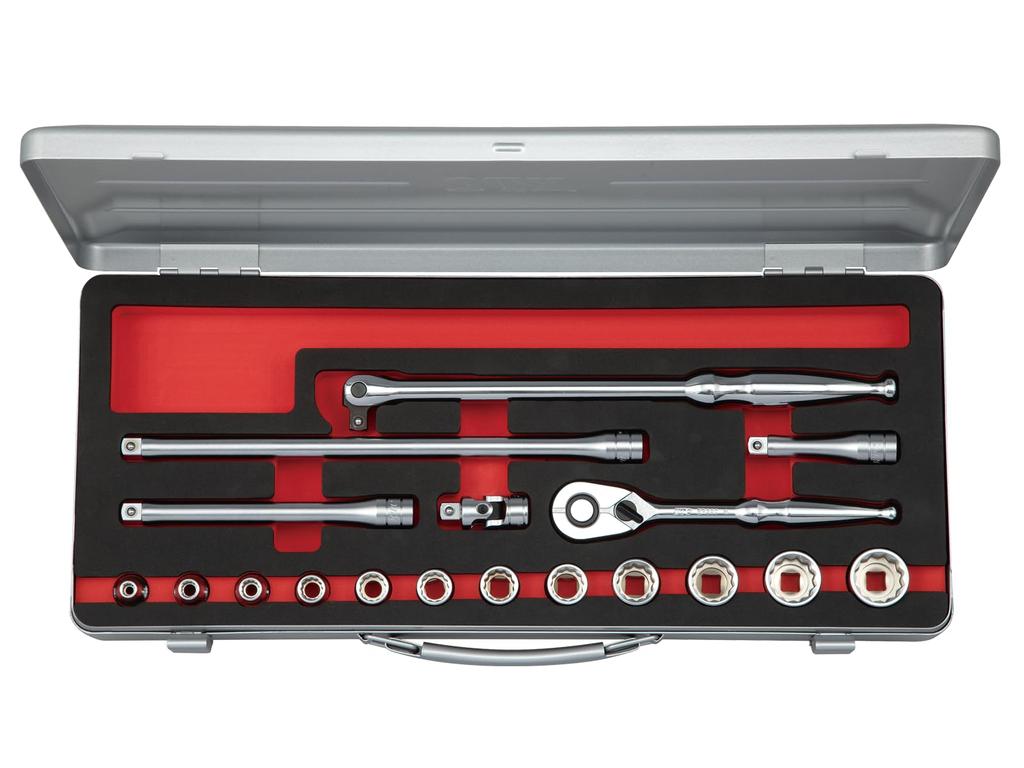 Kyoto Machinery Tools Socket Wrench Set Dodecagonal TB318WA (KTC) 9.5sq. [18-piece]