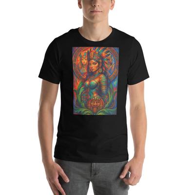 Aztec Princess Warrior Colorful Tribal Art Mexican Culture T-Shirt