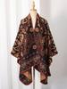 Winter Women Men Scarf Layers Poncho Retro Floral Print Wrap Shawl Scarve Capa Para Mujer Pashmina Cloak New Unisex Lady Male