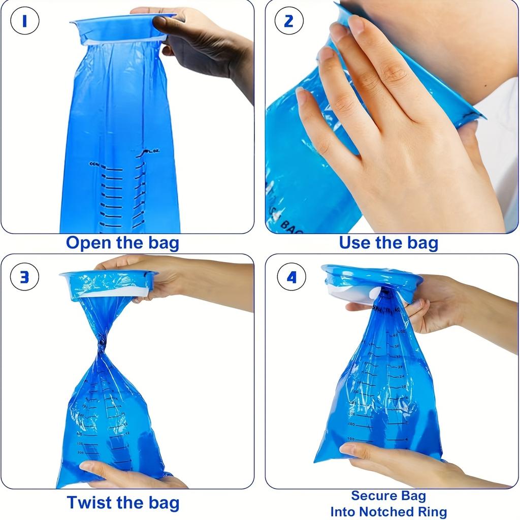 10-Pack Leak-Proof Portable Vomit Bags - Comfortable Travel Sickness Bags for Morning Sickness, Car Vomiting - Household Cleaning Essentials