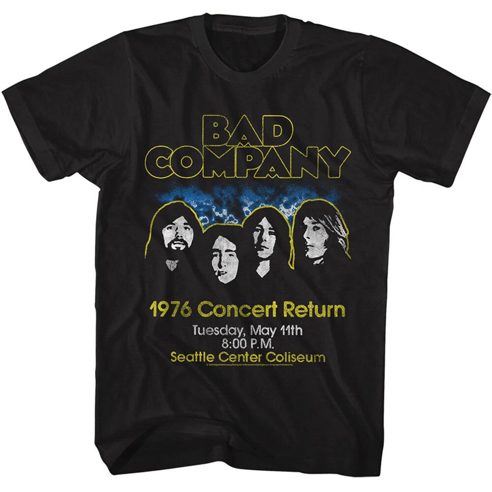 Bad Company 1976 Concert Return Seattle Men s T Shirt Rock Band Tour Merch S