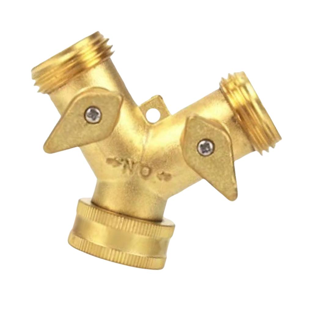 2 Valves Garden Hose Adapter 2 Way Y Hose Splitter Leakproof Connector for Splitting Water Spigot Outlets Efficiently