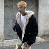 Jachetă de bumbac cu glugă și guler de lână retro americană, top gros de pluș de iarnă, pentru bărbați, stradă, hip-hop, gotic, Harajuku, jachetă supradimensionată, palton