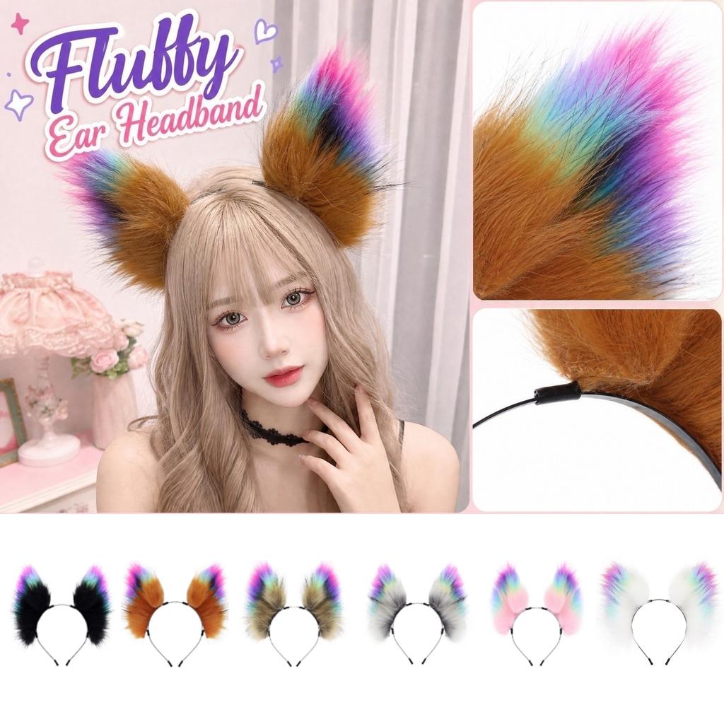 Plush Ear Headband with Ears for Women Girls Cosplay Accessory