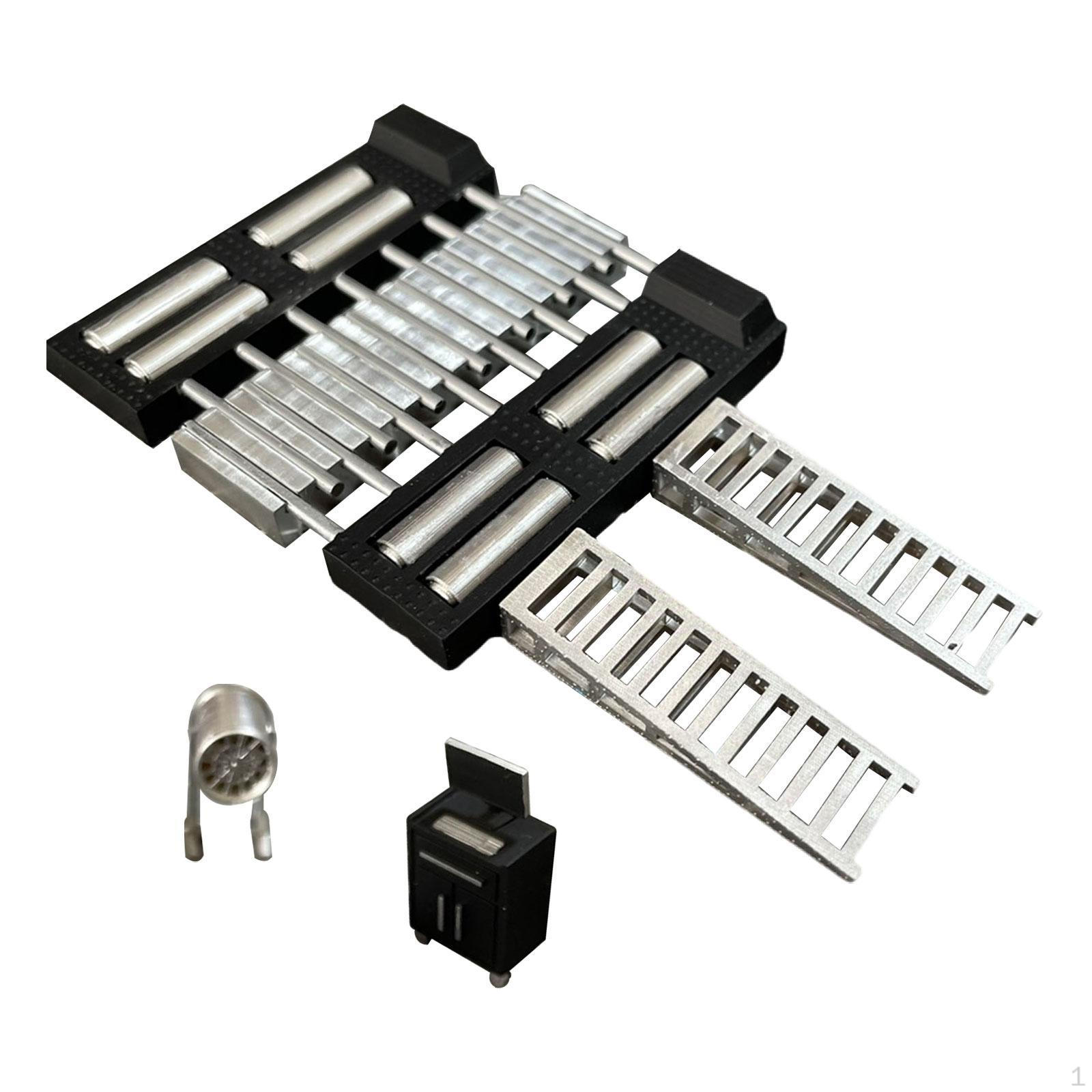 

1/64 Eengine Set Miniature DIY Car Repair Shop Scene Adjustable Length Ornament Accessory Sturdy чёрный