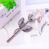 Crystal and Metal Rose Ornaments for Weddings and Valentine's Day Gifts
