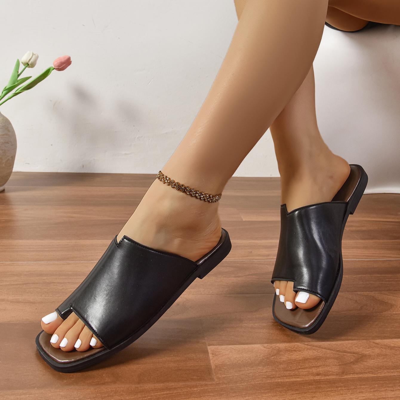 

2025 Летние тапочки с носками для женщин Плоская подошва, плоский каблук, сандалии для женщин 40 чёрный