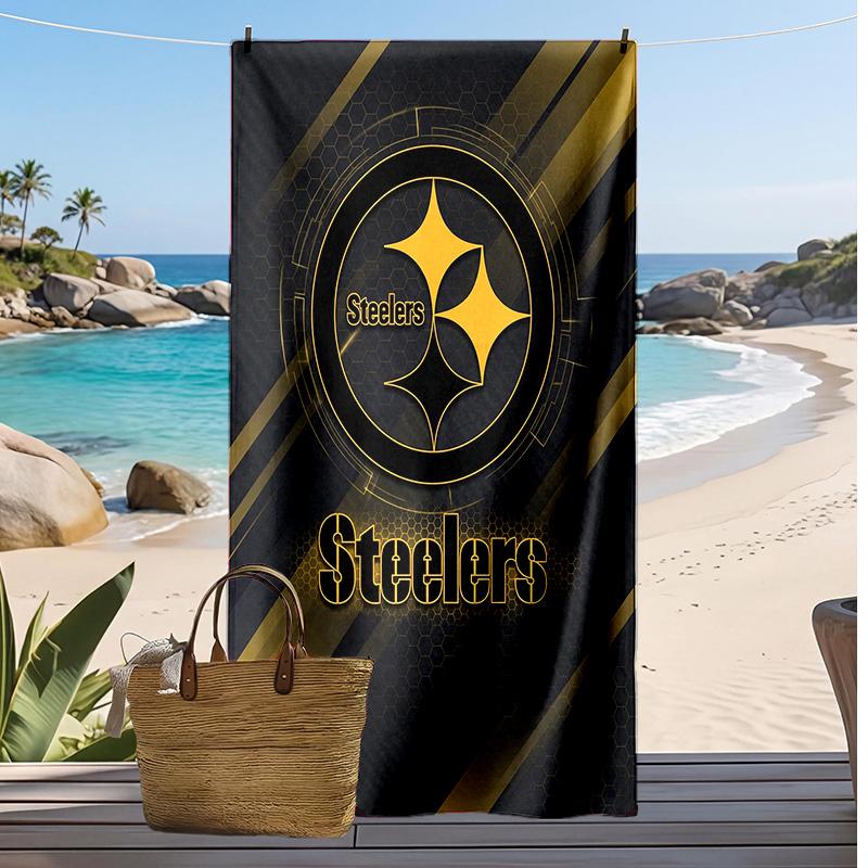 Pittsburgh Steelers Print Beach Towel Soft Portable Quick?dry Towel For Pool Summer Vacation Outdoor Sport