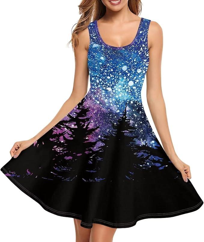 Summer Dress Casual Sleeveless Vest Cotton Skating Vest Short Medium and Long Dress