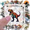 35-70pcs Diverse Dinosaur Stickers Cartoon Animal Sticker Aesthetic Phone Bike Wall Scrapbook Motorcycle Waterproof Graffiti