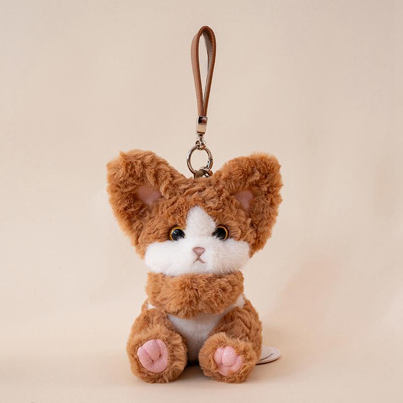 Premium Realistic Fluffy Cat Plush Toy Cartoon Kitten Pendant Stuffed Animal Doll Keychain Bags Hanging Decor Birthday Gift