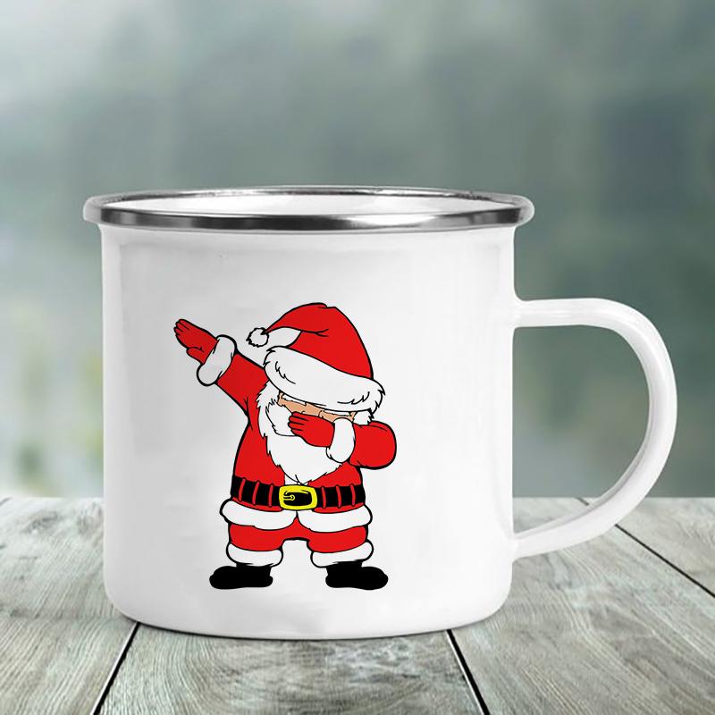 Panda Bear Unicorn Animals Print Creative Enamel Mug Coffee Tea Drinks Dessert Milk Cup Kawaii Mugs Handle Drinkware Kids Gifts