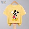 Solid color simple printed short-sleeved T-shirt, casual cartoon T-shirt, children's clothing