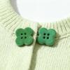 5pcs Fashion Lucky Clover Four-Leaf Clover Shaped Four-Eye Velvet Button Suitable for Winter Coat Fleece Clothing Sewing Decorat