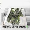 Flannel Throw Blanket MGS1 Solid Snake Game Metal Gear Warm Plush Blankets Soft Bedding for Bed Living room Home Travel Sofa