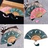 Exquisites Handmade Folding Hand Fan Bamboos Silk Fan Showcasing Aesthetic Suitable For Traditional Art And Lifestyle