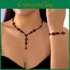 Blood Drop Tassel Bat Jewelry Set Necklace Bracelet Earrings For Party Wear
