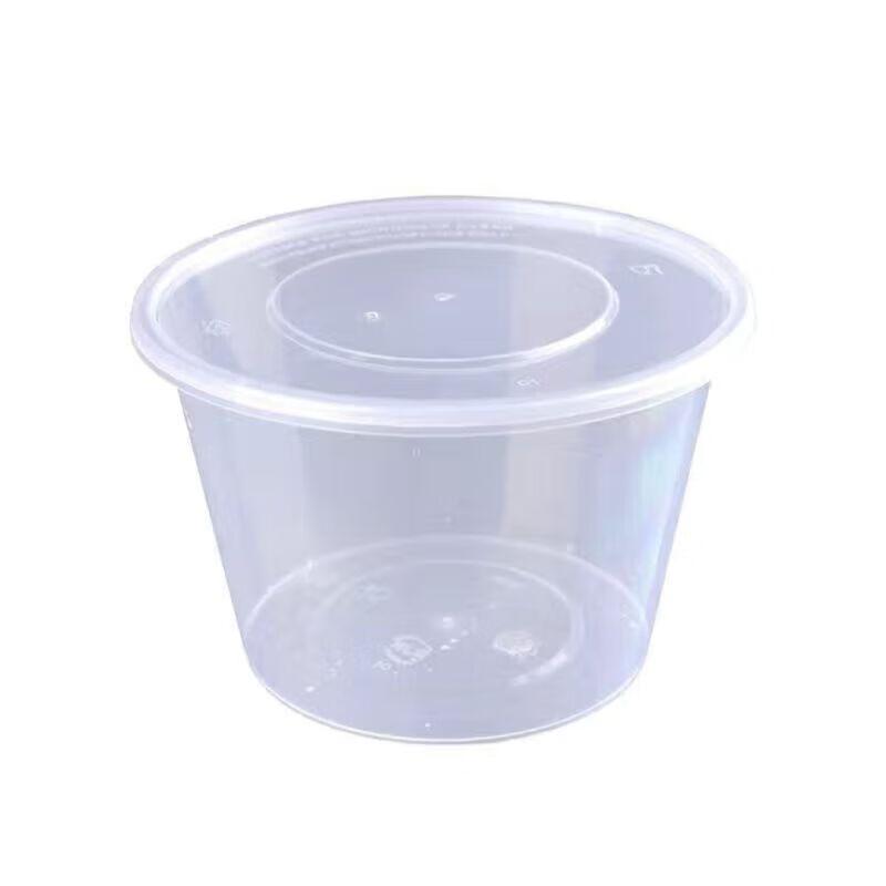 Disposable Round Plastic Food Container with Lid (450ml)