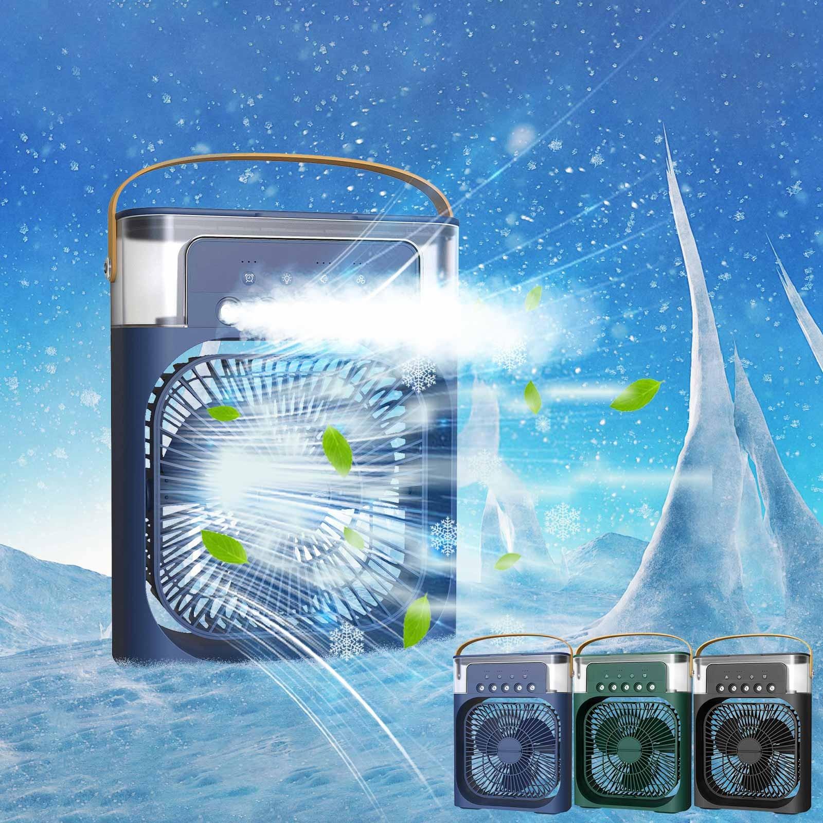 

Портативный вентилятор-кондиционер, мини-испарительный охладитель, 7-цветная светодиодная подсветка, увлажняющий вентилятор с пятью отверстиями