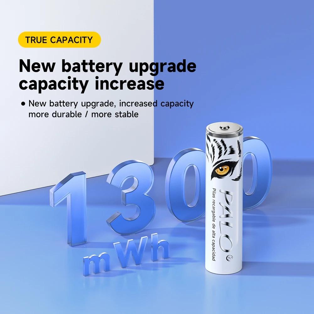 PALO Caricabatterie Intelligente 1.5V AA+AAA Batteria Ricaricabile ad Alte Prestazioni con Batteria agli Ioni di Litio 1.5V AAA