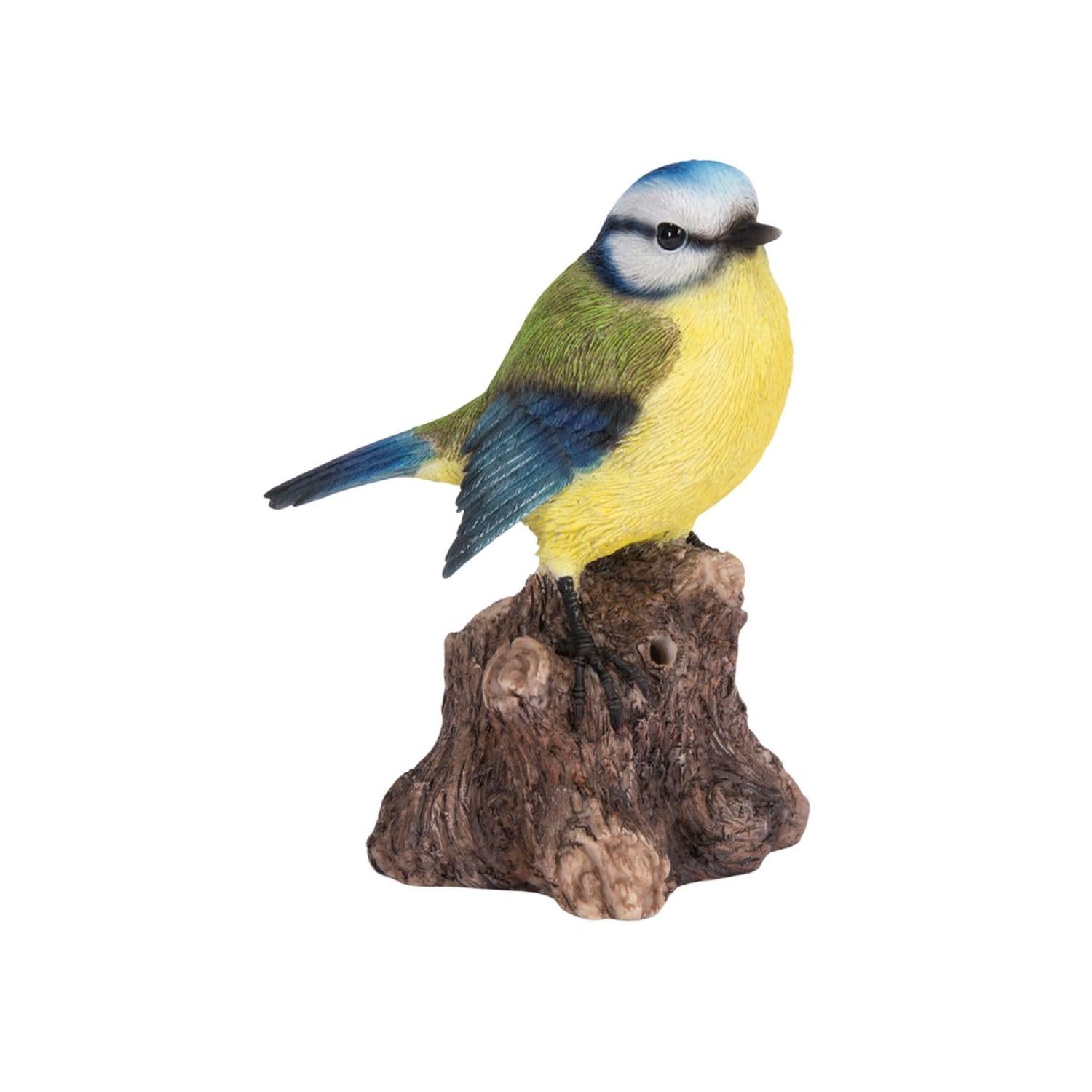 

Ubia Blue Sparrow on a Stump, 10.8 x 8 x 13.5 cm, Figurine, Animal, Garden Decor, Bird, H19213-1