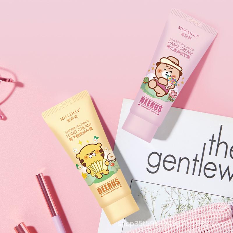 Missli Sakura Rose Gardenia Hand Cream: Moisturizing & Nourishing Skincare for Autumn and Winter - Bruce Collaboration Cherry Blossom Fragrance Hand Cream 55g