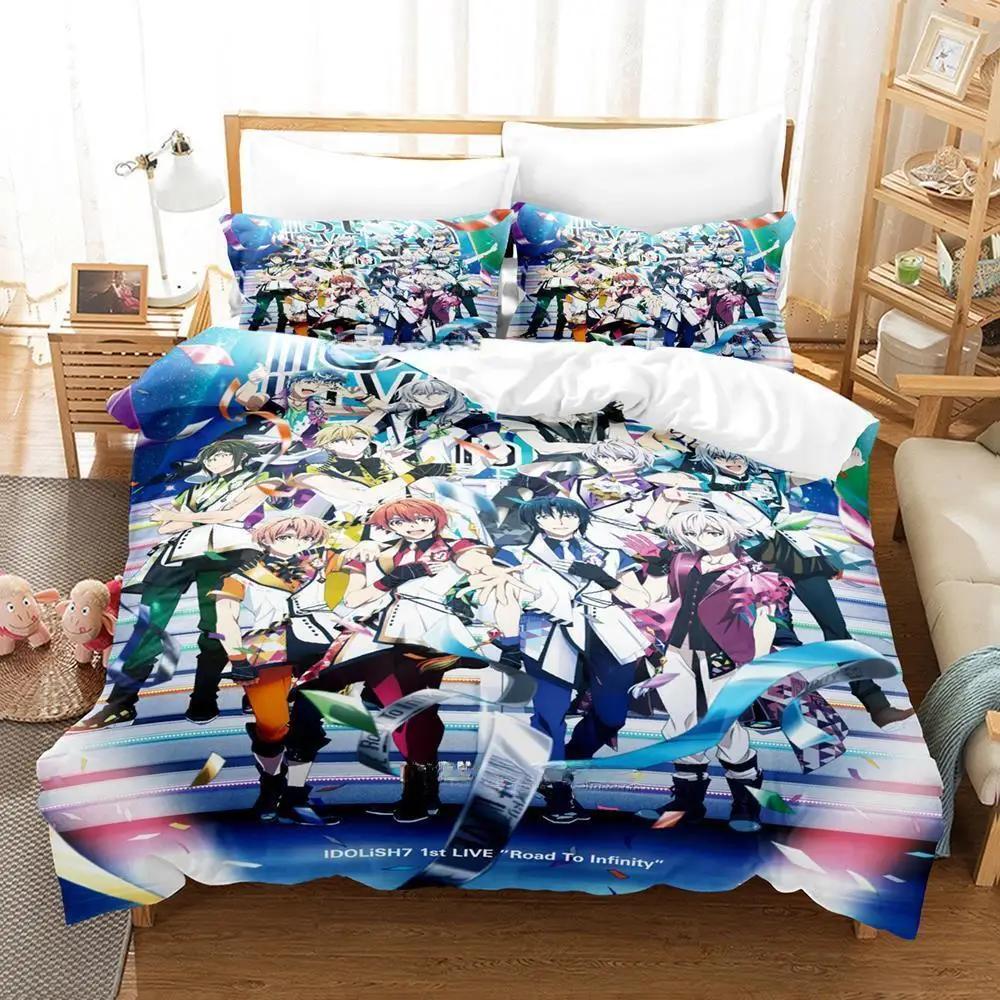 

3D Print Anime IDOLiSH7 Bedding Set Single Twin Full Queen King Size Duvet Cover Sets for Kids Adults EU Twin 135x200cm
