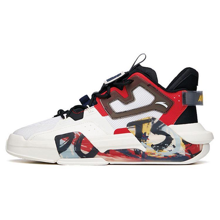 Anta Bastard Coverage Slip Resistant Thermal Low top Skateboard Shoes Women's White Black Red 122138081S-3
