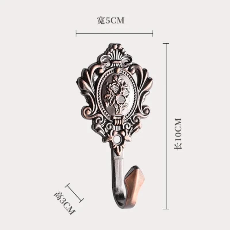 2pcs/1set Vintage Alloy Drapery Curtain Wall Hook Holdbacks Tieback Hooks Rose Pattern Curtain Decorative Accessories