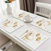 4pcs - Happy  Placemats - Heat , Machine Washable, Non-slip Table Mats for Eid Celebration, Home and Restaurant Use