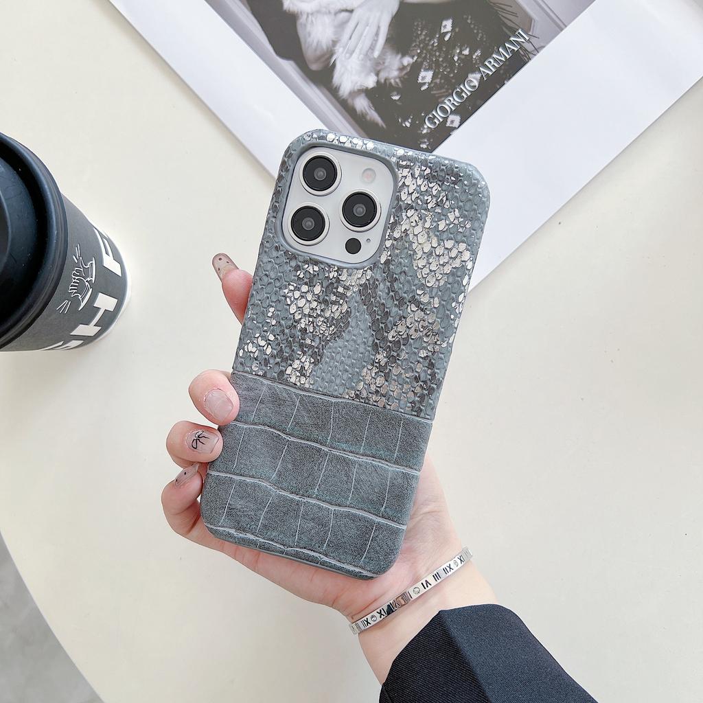 Romantic mermaid splicing elegant crocodile iPhone case 16e/16PRO cooling iPhone14promax half