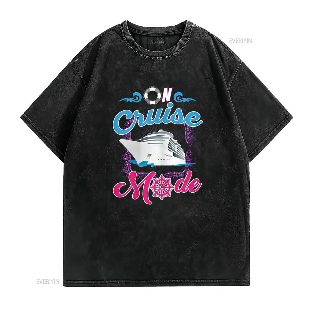 On Cruise Mode T Shirt Funny Cruising Lover s vintage Washed fashion Breathable homme Slightly graphic Casual designer clothes