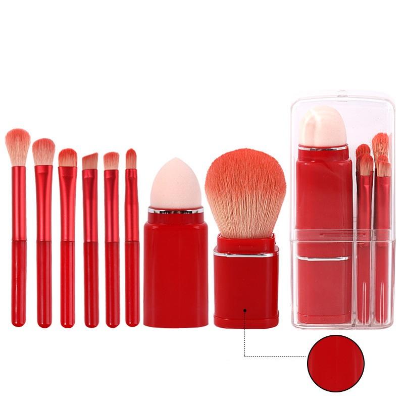 8-in-1 Quadratische Tragbare Teleskopbürste Make-up-Pinsel-Set Lidschattenpinsel Concealer Beauty-Pinselwerkzeug Make-up-Pinsel