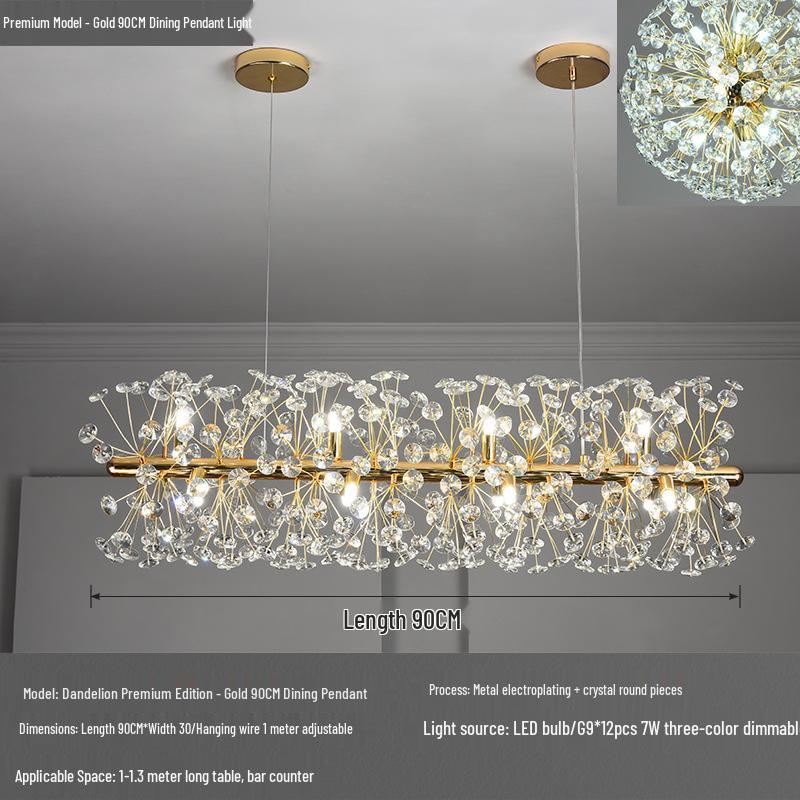 Modern Crystal Dandelion Chandelier for Living Room, Bedroom, or Dining Room - 2025 Style
