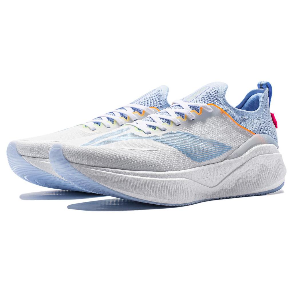 New LINING YueYing 3.0 Pro Running Shoes Men Low Top Standard White/Glacier Blue ARHU001-1