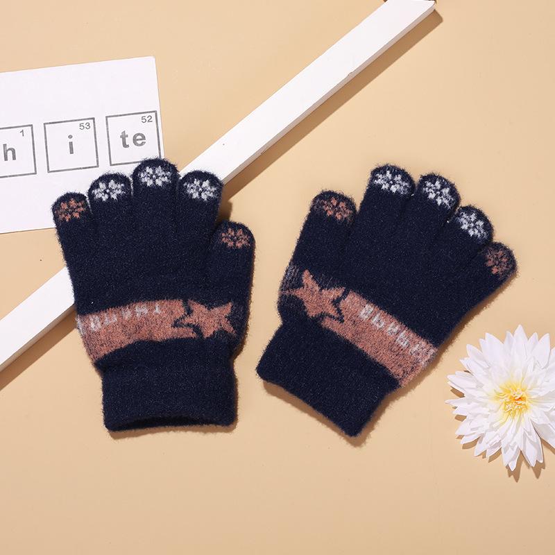 Winter children's thermal gloves cartoon Neptune 2-10 male and female treasure cute children plush gloves
