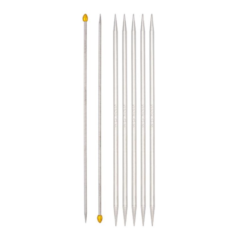 7Pcs Double Pointed and Single Pointed Knitting Needle Set Long Stainless Steel Straight Knitting Needle for Knitting