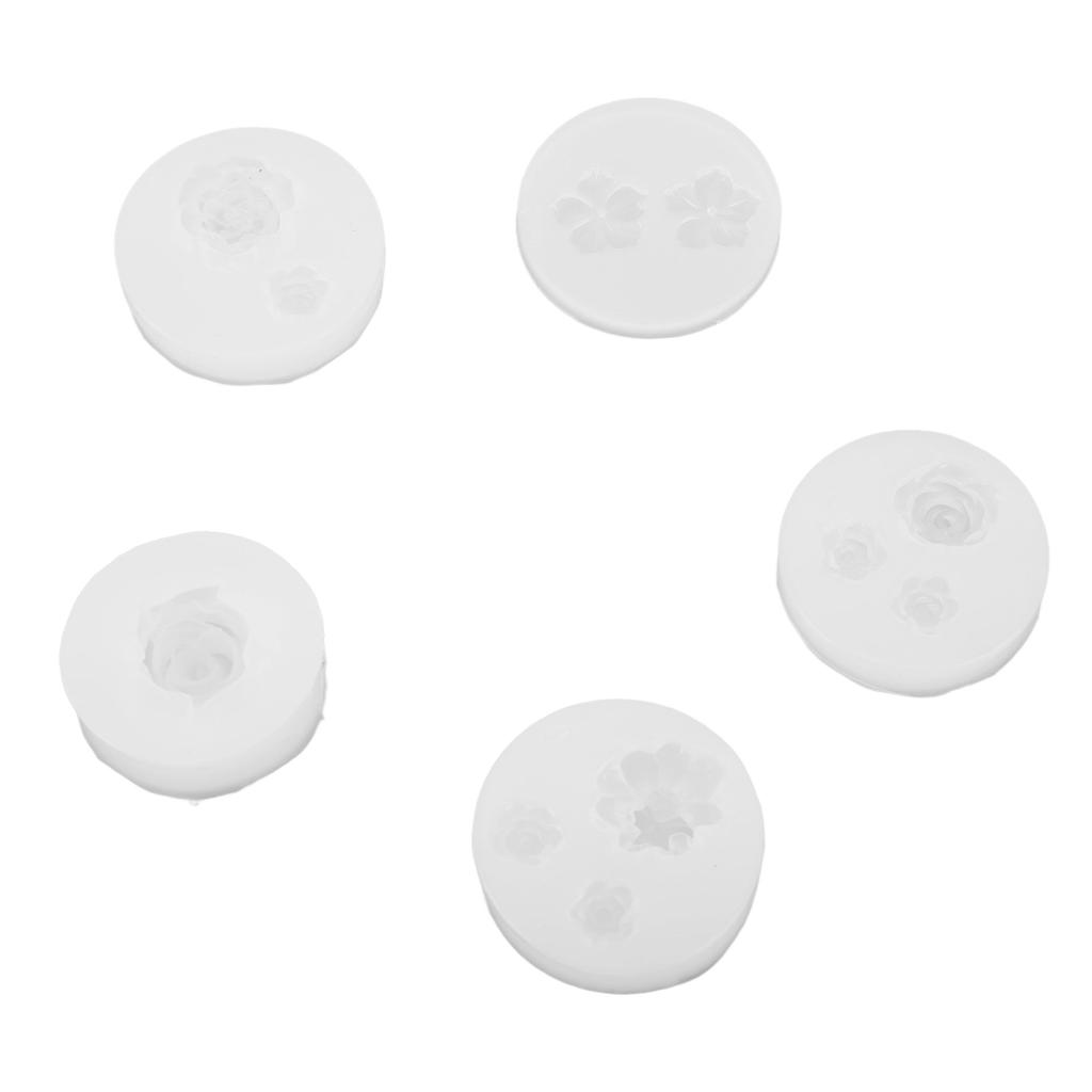 5Pcs Mini Flower Resin Molds Smoother Flexible Easy Demoulding Jewelry Making Tools for DIY