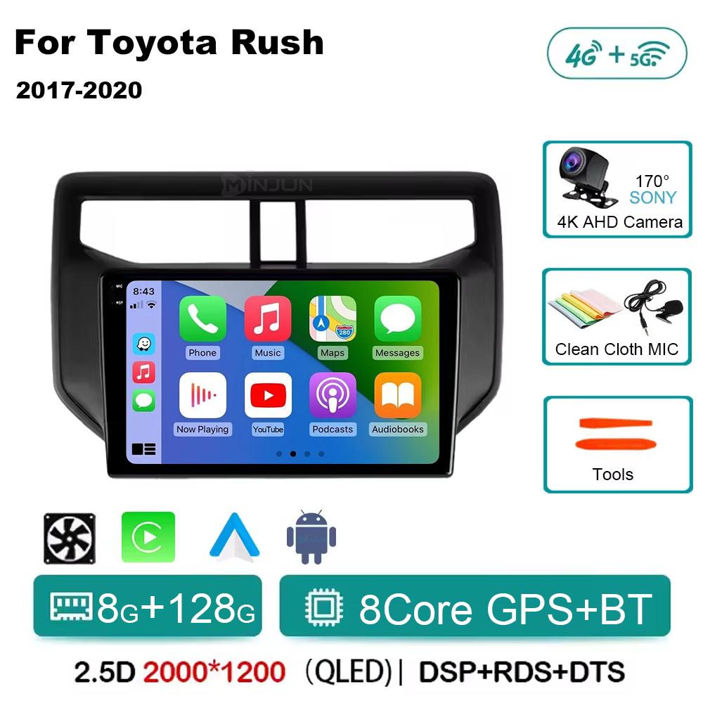 Android14 Car Radio For Toyota Rush Daihatsu Terios 2017 2018 2019 2020 Carplay Auto Player GPS Stereo WIFI+4G 360 Camera BT DSP