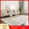 Custom Cashmere Chessboard Carpet for Bedroom & Living Room - Luxurious Thick Bedside Blanket, Stylish Floor Mat