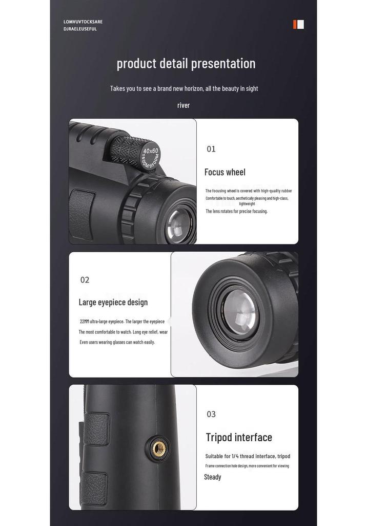 High-Definition Monocular with Phone Holder & Tripod for Outdoor Activities