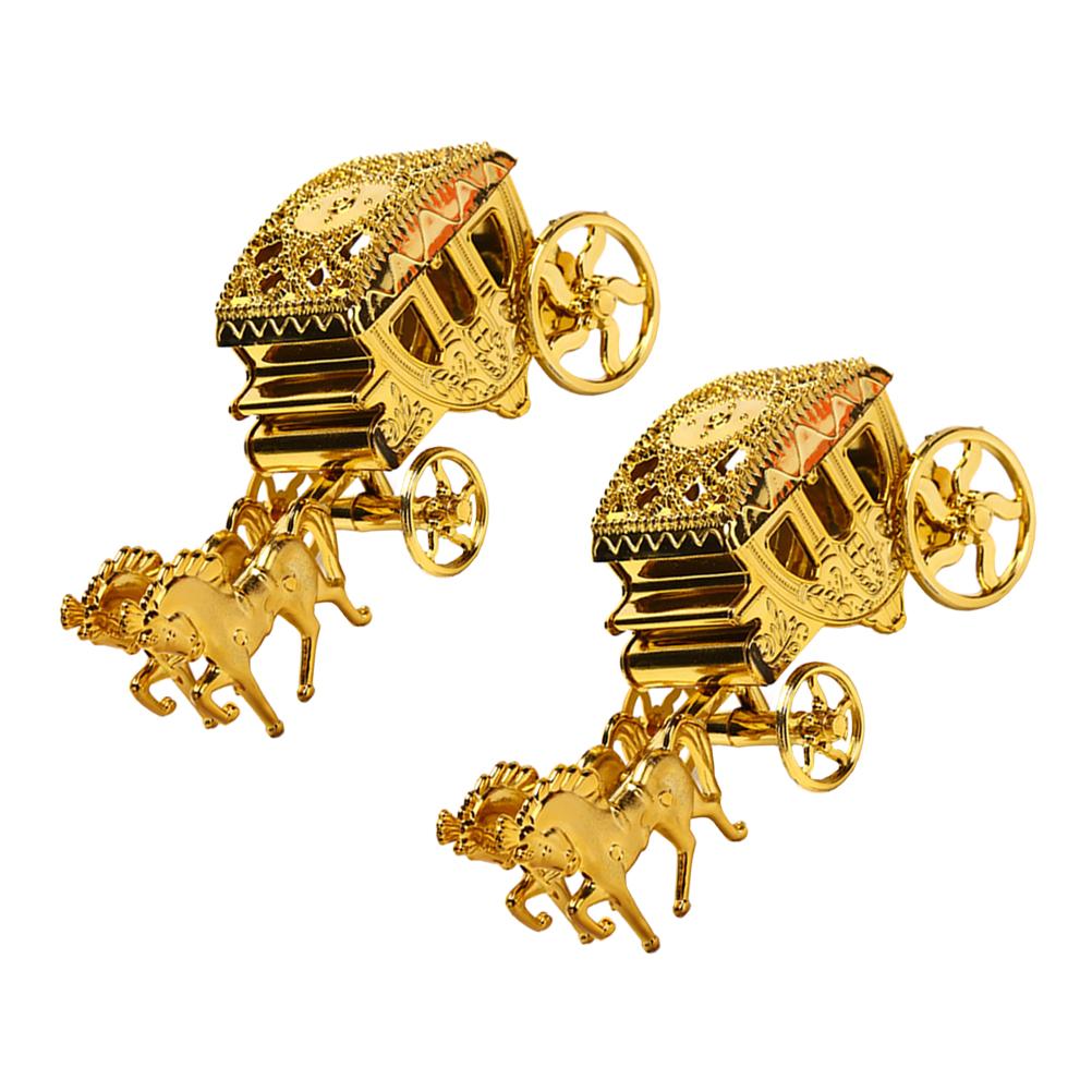 Exquisite Süßigkeitenverpackungsboxen Goldene Wagenform Hochzeits-Süßigkeitenboxen