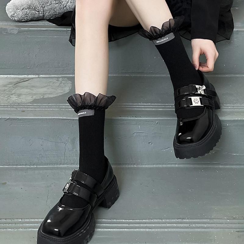 Women's Summer Ankle Socks Summer Crew Socks Lace Middle Tube Socks Japanese Style Cute Boot Socks Streetwear Gift